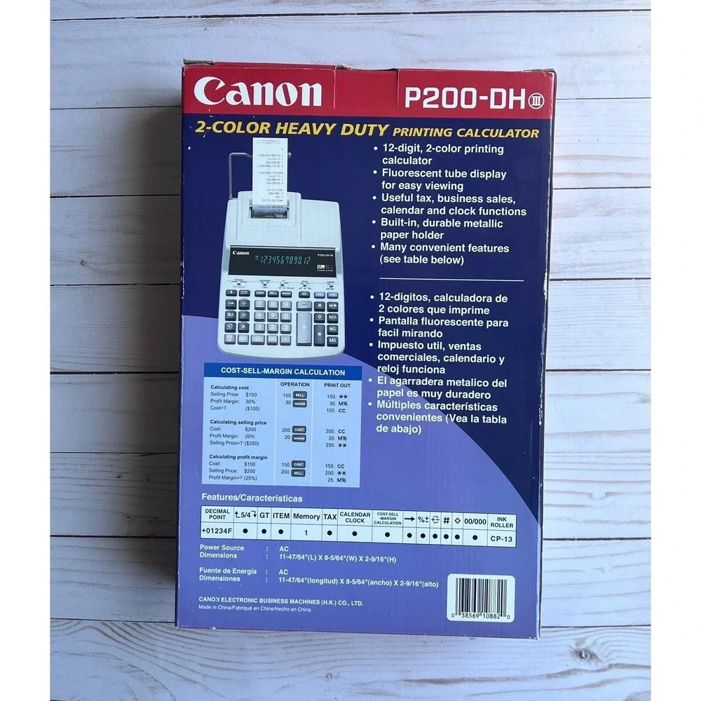 Canon P200-DH III‎ Desktop Printing Calculator Vintage NIB Accounting 12 Digits